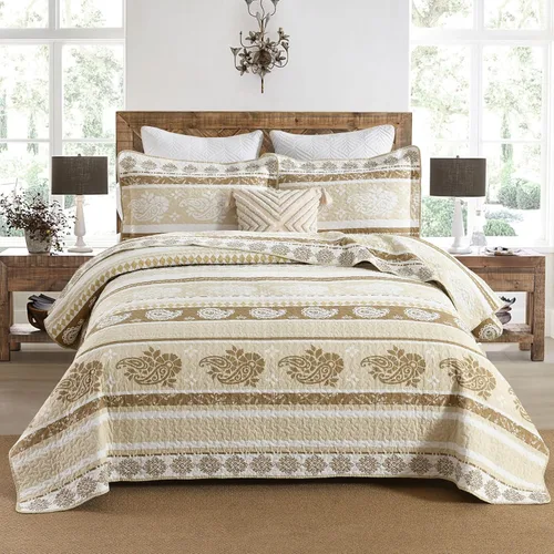 Vista 18 de Edredones Amarillos Tamaño Queen, Juego de Ropa de Cama de Algodón, Edredón Amarillo Gris Blanco, Ropa de Cama Rayada Tamaño Queen, Edredón de Lujo