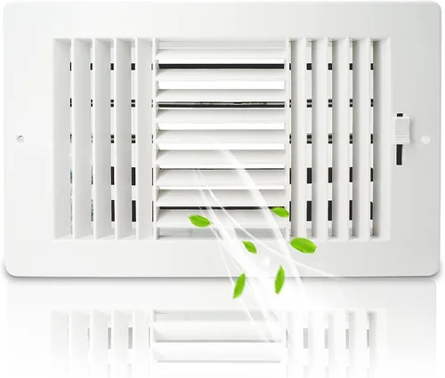 Vista 11 de Paquete de 2 rejillas de ventilación de pared de techo de 8 x 4 pulgadas (apertura de conducto) de 3 vías de ventilación de techo de plástico
