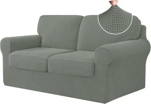Vista 12 de CHUN YI Fundas para sofá de 7 piezas, lavables, fundas elásticas para sofá de 3 cojines con respaldo y fundas de cojín separados, protector