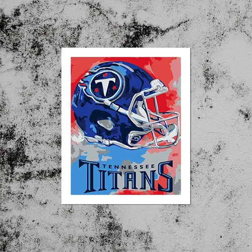 Vista 3 de Póster de fútbol americano de Tennessee City Titans, diseño deportivo, lienzo para pared, diseño impreso, obra de arte para decoración del hogar