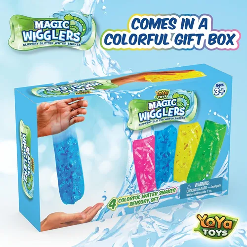 Vista 4 de YoYa Toys Magic Wigglers - Juguete para ansiedad de serpiente de agua, juguete para el estrés de serpientes de agua, juguete para el estrés, tubo