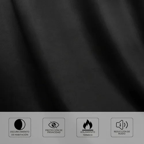 Vista 5 de MYSKY HOME Cortinas opacas negras para dormitorio, cortinas opacas de 84 pulgadas de largo para sala de estar, 2 paneles con aislamiento térmico