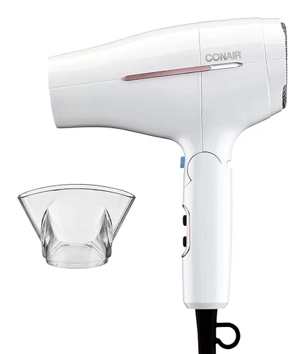 Vista 11 de Conair Worldwide Secador de pelo con mango plegable con concentrador y difusor, 1875W secador de pelo de viaje con tecnología de voltaje