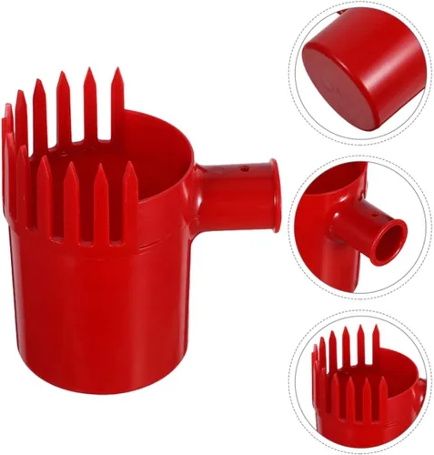 Vista 9 de Fruit Harvesting Tool Basket Comb with Ergonomic Handle, Red Plastic