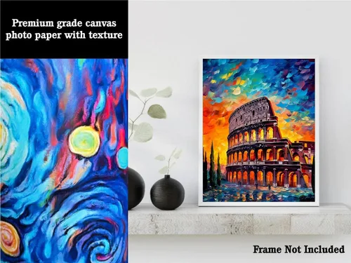 Vista 3 de Bestbuddy Pet 8 x 10 sin marco noche estrellada Roma, Coliseo, gladiador, hito histórico, Italia, gira mundial, pintura al óleo familiar, póster
