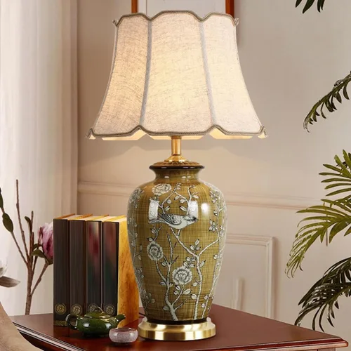 Vista 7 de Lamp for Desk Retro Table Lamp Large Living Room Sofa Table Lamp Study Table Lamp Villa Hotel Table Lamp Desk Lamps for Home Office(Push Button