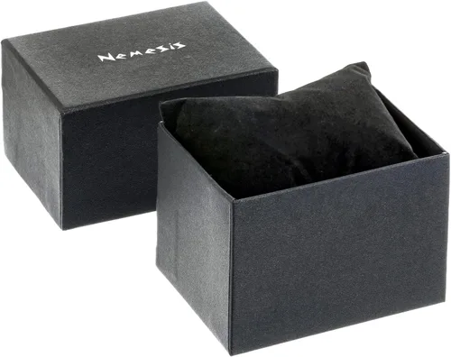 Vista 4 de Nemesis NE240K Reloj de pulsera de cuero ancho con esfera negra cuadrada para hombre, Negro -, Moderno