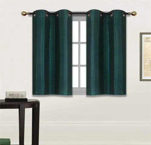 Vista 19 de Diamond Home Linens 2 paneles de cortinas opacas cortas con aislamiento térmico de 24 pulgadas de largo para oscurecer la habitación de la cocina