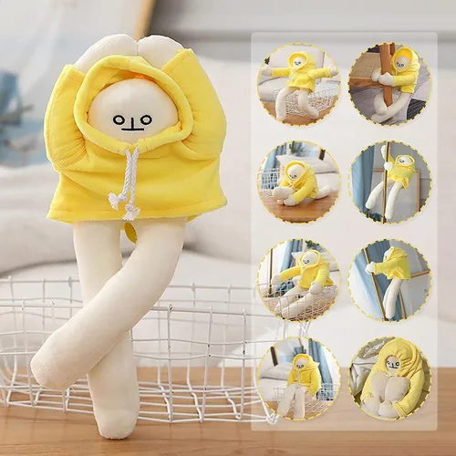 Vista 3 de Juguete de Peluche Hombre Banana, Muñeco Extraño Hombre Banana de 16 Pulgadas con Imán, Divertido Juguete de Descompresión Articulable de Animales