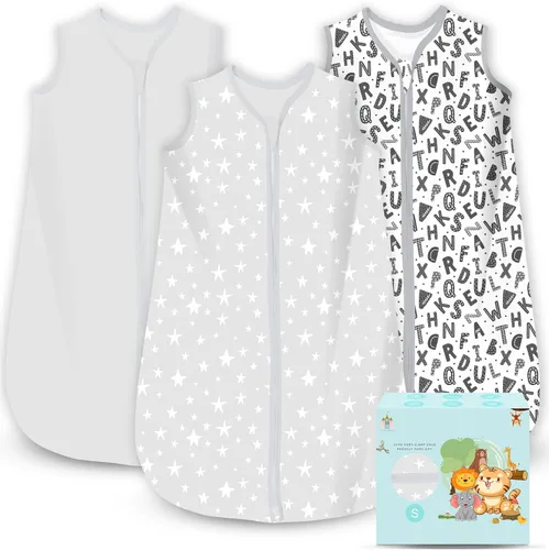 Vista 9 de Cute Castle Baby Sleep Sack - Lightweight 100% Cotton 2-Way Zipper TOG 0.5 Infant Wearable Blanket