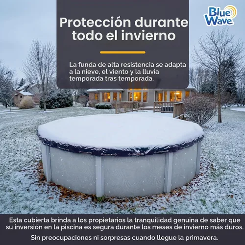 Vista 3 de Blue Wave Arctic Armor - Cubierta de invierno redonda sobre el suelo, 21