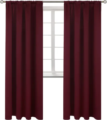 Vista 20 de KEMCO Cortinas opacas con pestaña trasera y bolsillo para barra, cortinas opacas con aislamiento térmico sólido para sala de estar, dormitorio