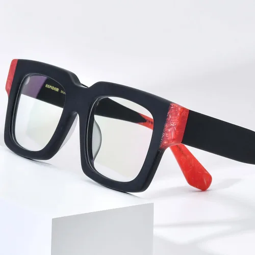 Vista 6 de HEPIDEM Gafas de acetato multicolor degradadas con marco para mujer, gafas grandes grandes 2023