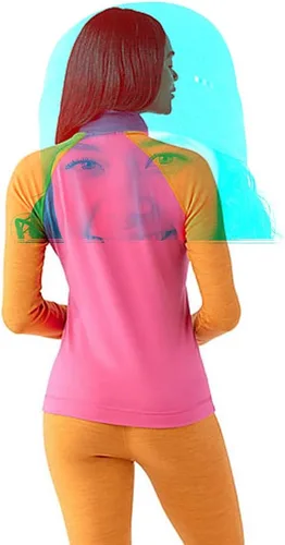 Vista 2 de SMARTWOOL Blusa de cuello redondo activa de lana Merino 250, de capa base, para mujer