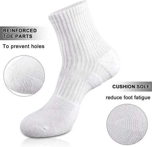 Vista 5 de COOPLUS Calcetines tobilleros para mujer, atléticos, acolchados, de algodón, para correr, 6 pares