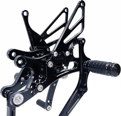 Vista 5 de Reposapiés de motocicleta ajustable de aluminio para Yamaha YZF R6 1999 2000 2001 2002 (negro)