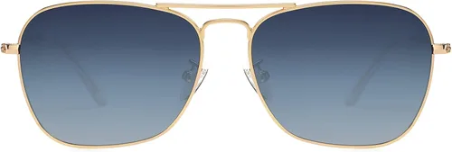 Vista 2 de IOHLNG Lentes de sol cuadrados de aviador para mujeres y hombres, polarizados, militares, cuadrados, clásicos, vintage, de metal