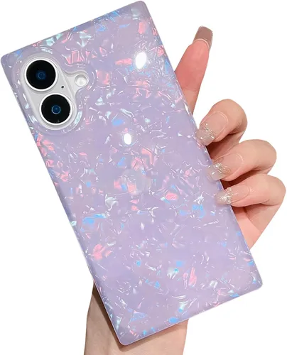 Vista 27 de Elegante Funda con Concha de Madre Perla para Niña Compatible con iPhone 14 de 6.1 Pulgadas, Funda Rectángulo con Borde, Elegante y delgada
