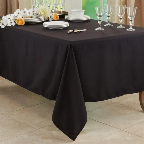 Vista 5 de Mantel rectangular de poliéster, manteles para mesas rectangulares de 6 pies, manteles de tela decorativa lavable para bodas, banquetes y campamento