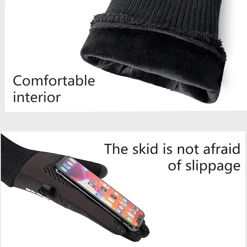 Vista 5 de Guantes de esquí y nieve Guantes de snowboard de invierno para hombres y mujeres para clima frío, dedos táctiles, guantes de esquí de nieve