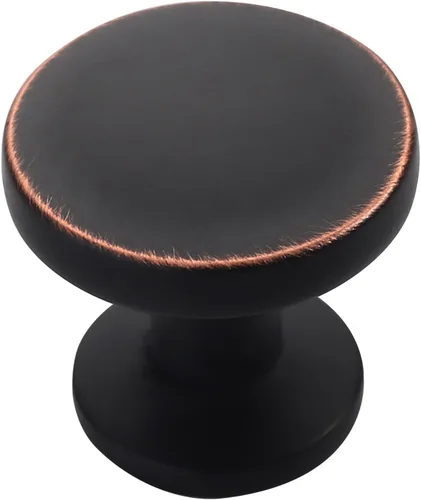 Vista 7 de Alzassbg Paquete de 6 pomos de gabinete de níquel negro cepillado, accesorios redondos de 1.1 pulgadas de diámetro para cajones de cocina, aparador
