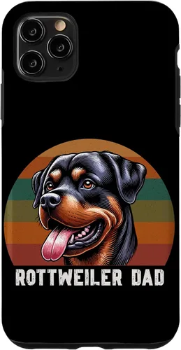 Vista 13 de Rottweiler Dad Rottie Father Dog Parent Father's Day Retro Case for iPhone 16