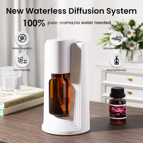 Vista 8 de LAMA Difusor de aceite esencial sin agua, mini máquina de aire portátil con aroma pequeño, difusor de aroma silencioso a prueba de fugas