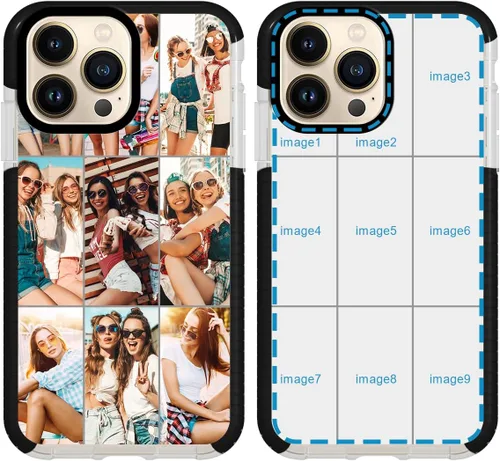 Vista 8 de Funda personalizada para iPhone 15 Pro, collage de fotos personalizada de múltiples imágenes, resistente a los impactos, suave funda protectora