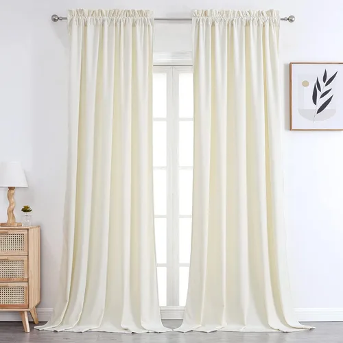 Vista 15 de Benedeco - Cortinas de terciopelo burdeos para ventana de dormitorio con pompón, cortinas de lujo súper suaves, oscurecimiento y aislamiento térmico