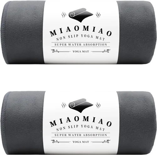 Vista 24 de MIAOMIAO Juego de toallas antideslizantes para yoga caliente, microfibra súper absorbente, 24.5 x 72 pulgadas, diseño antideslizante, sin lesiones