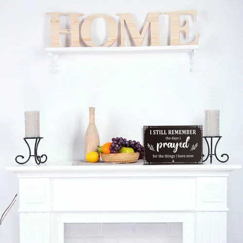 Vista 3 de Letrero inspirador con texto en inglés "I Still Remember The Days I Prayed", letreros inspiradores para mesa de estar, centros de mesa de madera