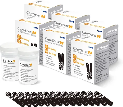 Vista 5 de CareSens N Tiras de prueba de glucosa en sangre (50 unidades) - Solo para kits de medidores familiares CareSens N..