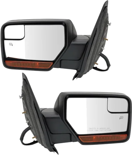 Vista 82 de TRQ Conjunto de 2 piezas de espejo lateral para conductor y pasajero, ajuste eléctrico, sin calefacción, sin memoria, color negro, compatible