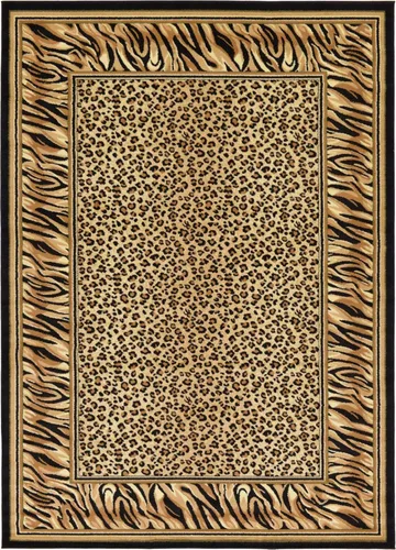 Vista 17 de Unique Loom Wildlife Collection - Alfombra con diseño de borde con temática de animales inspirada en el mundo salvaje, con diseño de guepardo