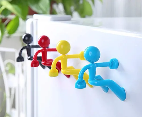 Vista 16 de Creative Wall Climbing Villain - Imanes para refrigerador, imán para colgar en la llave (negro, blanco, azul, naranja)
