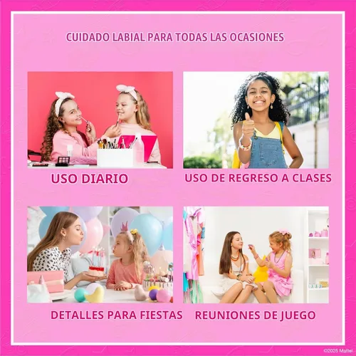 Vista 3 de Barbie - Juego de maquillaje para niños en mini estuche de tren, seguro para niñas a partir de 3 años