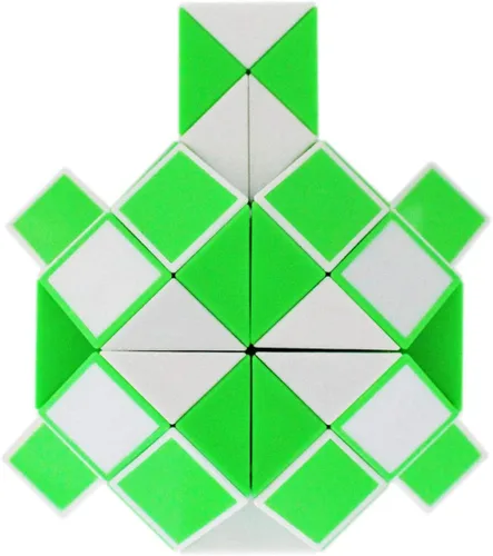 Vista 4 de Mipartebo Magic Snake Cube Twist Puzzle 72 Cuñas Tamaño Grande Verde Juguetes para ansiedad con forma de serpiente, regalos de fiesta para niños