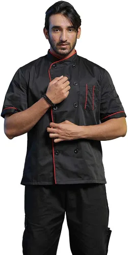 Vista 3 de TOPTIE - Chaqueta de chef de manga corta unisex