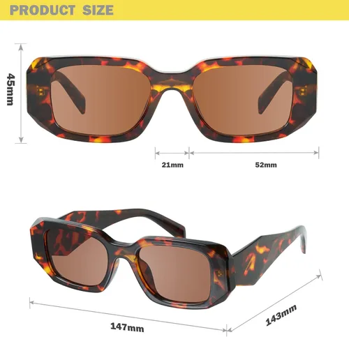 Vista 5 de mosanana Gafas de sol rectangulares de moda para mujeres y hombres-Goulding