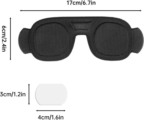 Vista 5 de Combo de acolchado de espuma y película de vidrio templado para DJI Goggles N3 – Almohadilla ocular a prueba de polvo y protector de pantalla HD