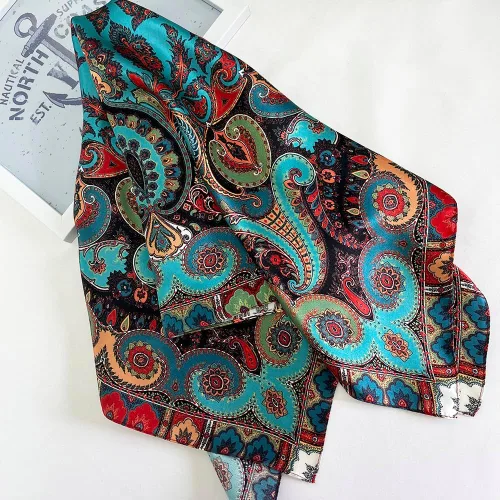 Vista 5 de FONYVE Bufanda 100% seda de morera para el cabello, bufanda cuadrada de 27 pulgadas para mujer, bufanda ligera para el cuello con embalaje de regalo