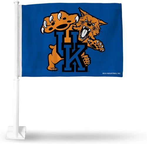 Vista 50 de Rico Industries Bandera de coche de doble cara de la NCAA, gran accesorio para automóvil