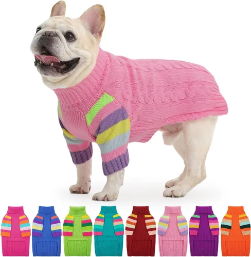 Vista 21 de Suéter XS para perro, suéter de cuello alto con manga para Yorkie Azul