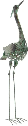 Vista 2 de Deco 79 Escultura decorativa de grúa de metal para jardín para interiores y exteriores, juego de 2 esculturas para exteriores de 40 pulgadas, 38