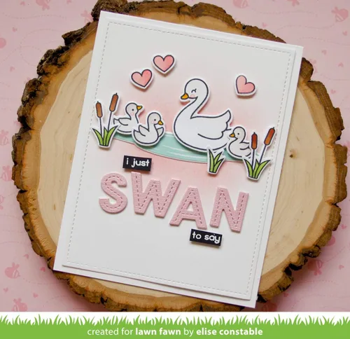 Vista 3 de Lawn Fawn Swan Soiree - Juego de sellos transparentes de 4 x 6 pulgadas y juego de troqueles personalizados a juego (LF2219, LF2220), paquete de 2