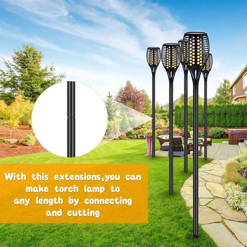 Vista 4 de Chunful Juego de 8 estacas de luz solar de repuesto para lámpara coja, poste de extensión, estaca de tierra y conector de junta para jardín al aire