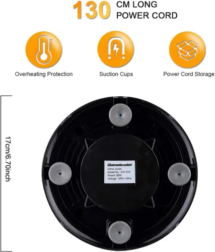 Vista 8 de Homeleader Exprimidor eléctrico de cítricos, exprimidor de limón con acero inoxidable, exprimidor naranja