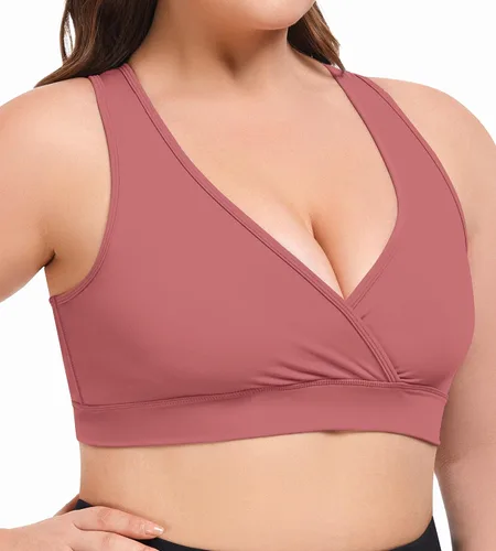 Vista 3 de Bralette de maternidad y lactancia para mujer, 5 unidades (S-4XL) - Bralette cómodo con espalda cruzada
