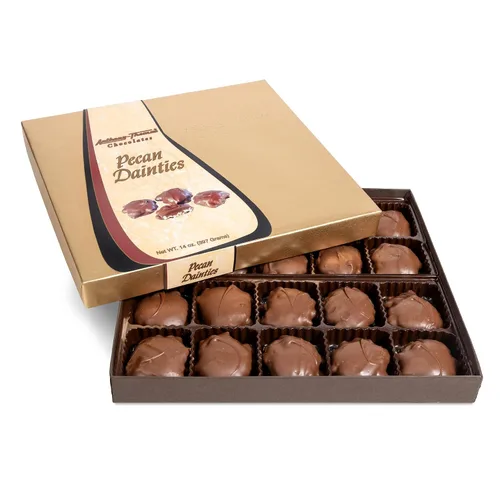 Vista 8 de Anthony Thomas Chocolates, Pecan Dainties, Chocolate con leche, caramelo mantecoso suave, caja de regalo (10 unidades, chocolate con leche)