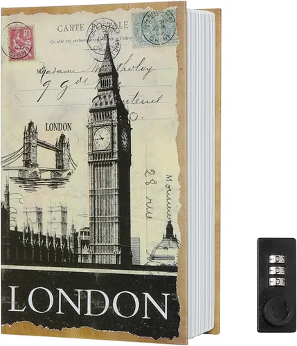 Vista 12 de Caja Fuerte de Libro para Almacenamiento, Caja de Seguridad con Cerradura de Combinación Premium, Caja Fuerte de Libro Portátil, Perfecta para Casa